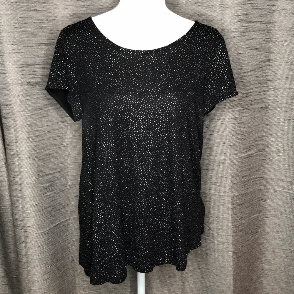 JENNIFER LOPEZ BLACK SHIMMER MEDIUM BLOUSE